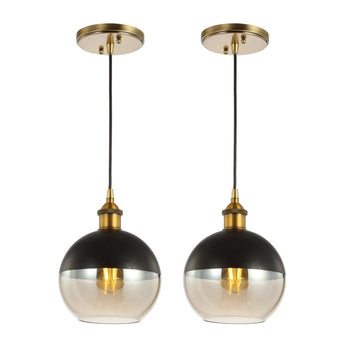 Nixon 7.5" Adjustable Drop Globe Metal/Glass LED Pendant - JONATHAN Y